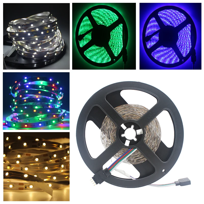 

RGB strip Led Light Strips RGB Led Tape/Ribbon SMD3528 Led Strips Bar 12V strip No-Waterproof 5M/roll Led Christmas Lights