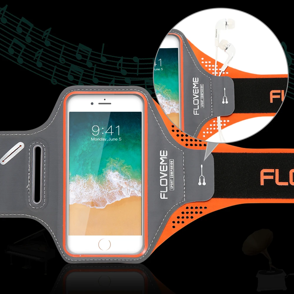 Floveme العالمي الرياضة شارة حالة ل iphone x 8 7 زائد 5.5/4.7 بوصة جيم حزام ذراع الفرقة الهاتف حقيبة غطاء الحقيبة لسامسونج s8