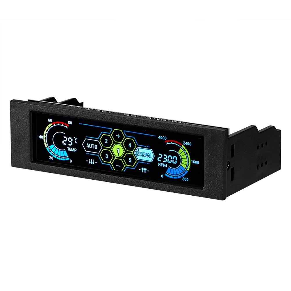 1PC PC Computer Fan Speed Controller Front Panel LCD Touch Screen Temperature Display Automatic Fan Speed