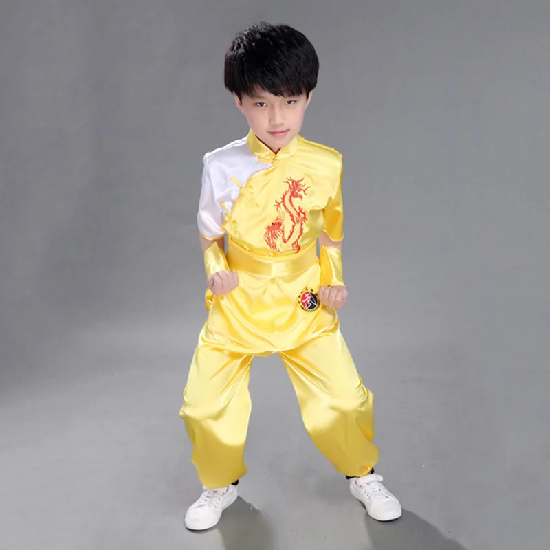 Детские китайские традиционные для ушу костюм форма для единоборств костюм кунг-фу для детей мальчиков девочек сценический комплект одежды