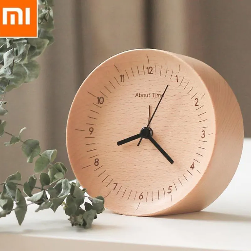 

Xiaomi About Time Wood Silent Alarm Clock Sun Brand Movement Lightweight Desk Clock Table Clock