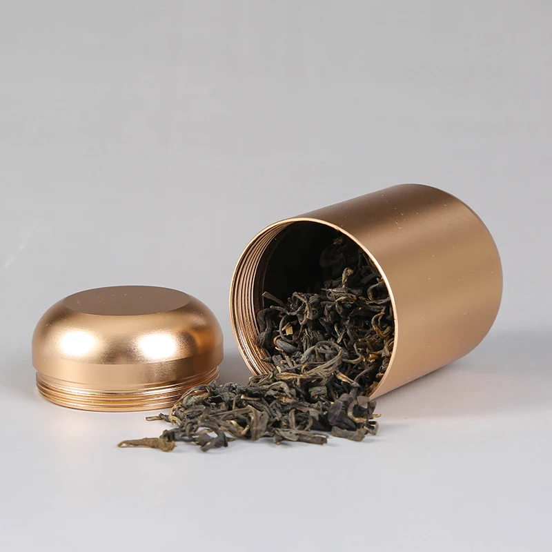 Алюминиевый прямой чайный ящик для хранения небольшой путешествия Герметичный портативный чайный контейнер для кофе маленькая банка чайный держатель для салфеток
