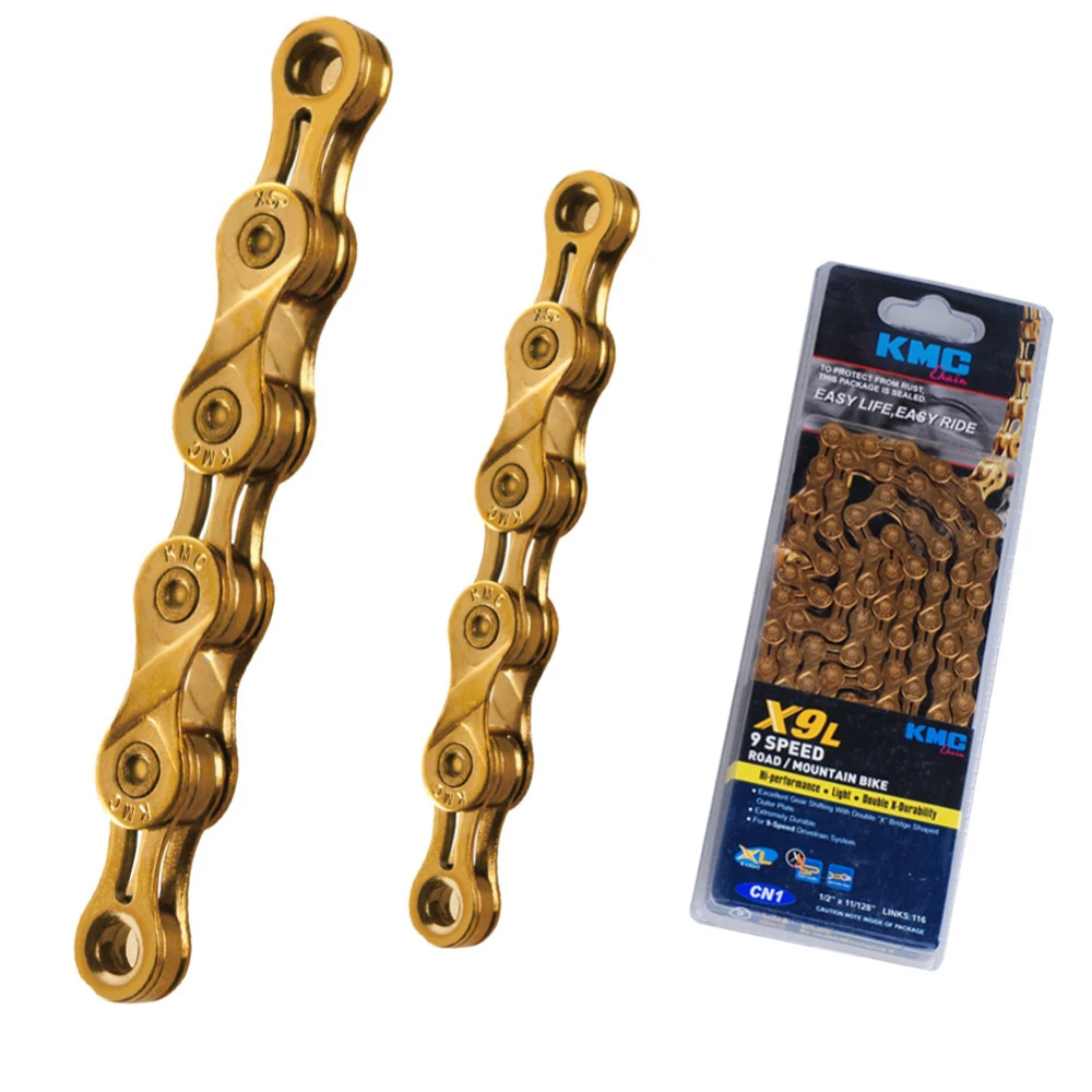 Original X9L Ti 9 Speed KMC Chain for Trekking 116 Links Light Titanium  Nitride Gold Coated 9S MTB Road Bike Chain + Magic Link|kmc chain|bike  chainroad bike chain - AliExpress