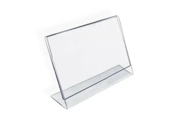 50 pack of A6 10X15Cm Clear Acrylic Sign Display Paper Promotion Card Table Label Holder L Stand Horizontal High Quality | Дом и сад