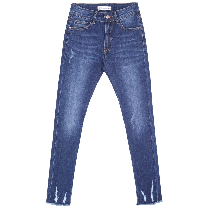 LEIJIJEANS новинка 2019 весенние Стрейчевые отбеленные джинсы рваные стиль размера