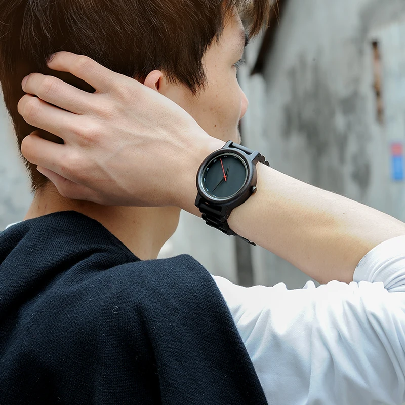 BOBO BIRD Simple Style Wooden Men Watches Quartz Wrist Watch gifts for male erkek kol saati custom logo