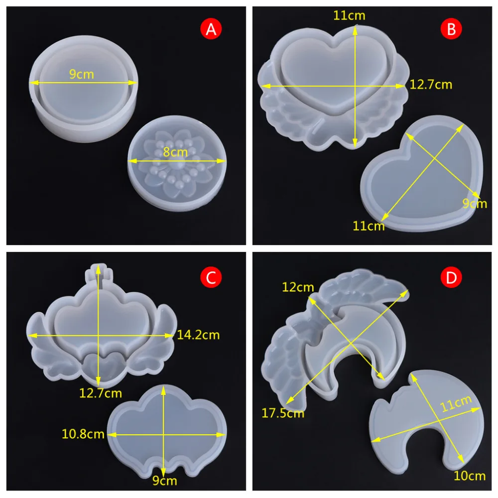JAVRICK силиконовые формы коробка для хранения Сердце Луна Сакура Корона Форма ювелирных изделий DIY Craft