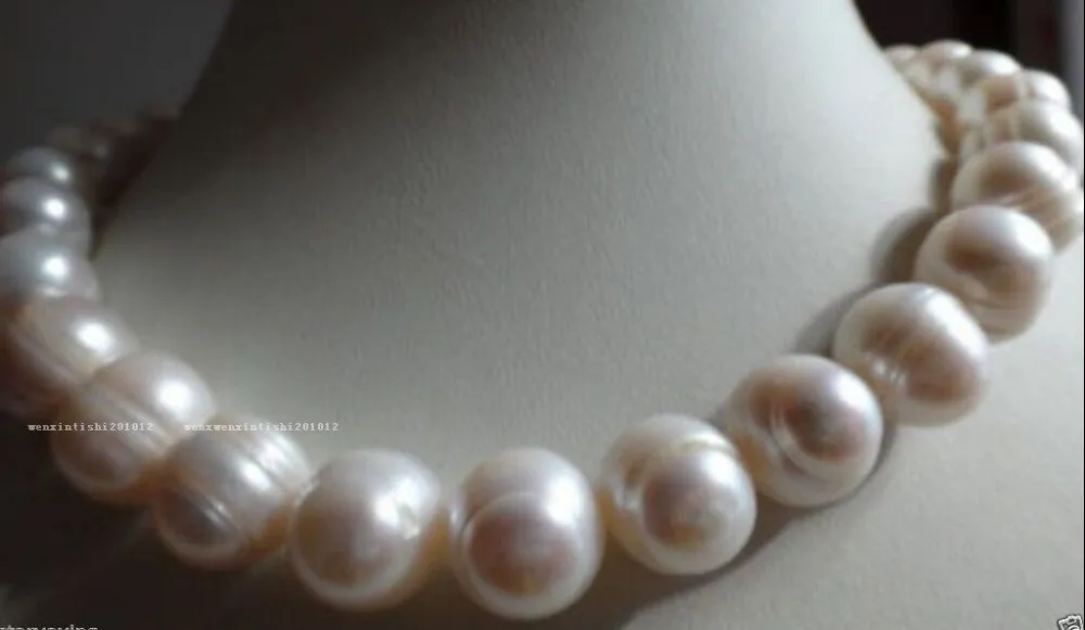 

FREE SHIPPING HOT sell new Style >>>>> 11-12MM SOUTH SEA GENUINE WHITE BAROQUE PEARL NECKLACE 18" 202