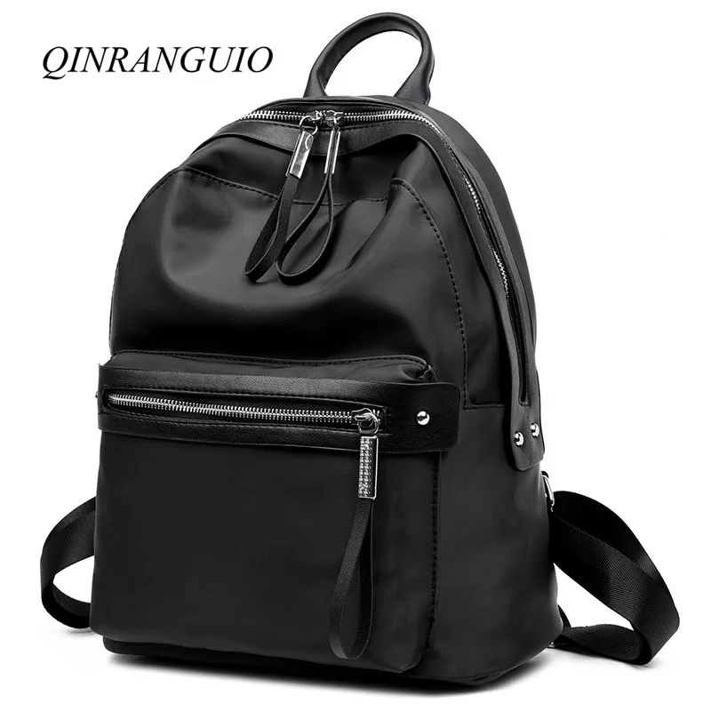 QINRANGUIO School Bags for Teenage Girls 2018 Fashion Black Backpack Women Large Capacity Travel Bags Mochila Women Backpack