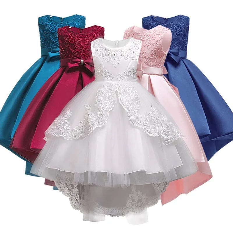 

JAYLAY Girls Clothes Pearl Embroidery White Wedding Dress Children Christmas Clothing Kids Party Dress Baby Girls Princess Dress