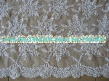 

15 Meters New Design Bridal Lace Fabric Trim, Off White/ Ivory French Corded Lace Material for Dress