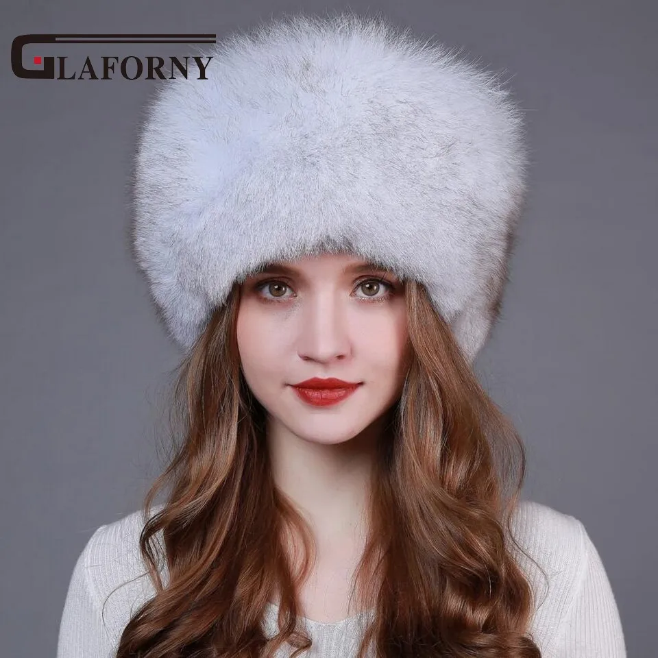 

Glaforny Genuine Leather Hat Fox Fur Millinery Princess Hat leather Fox Skin Fur Hat Causal Women Fur Beanies Winter Caps