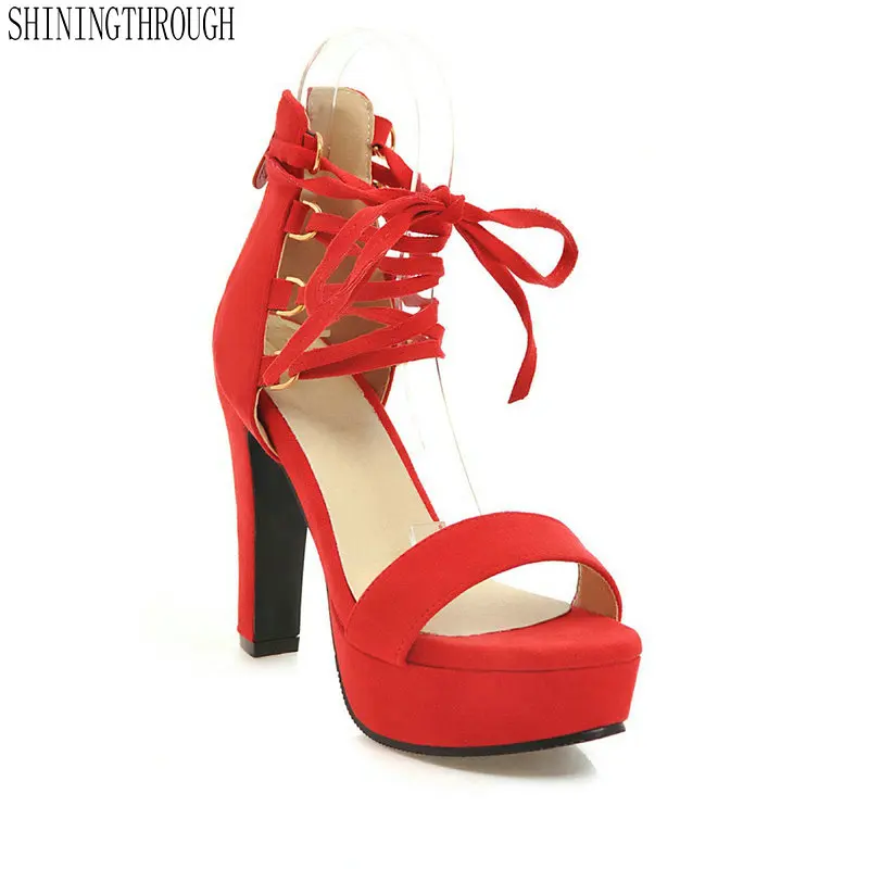 

Black Large Size 34-43 Women's Shoes 11.5cm High Stilettos Heels Open Toe Gladiator Summer Ladies Sandal Shoes