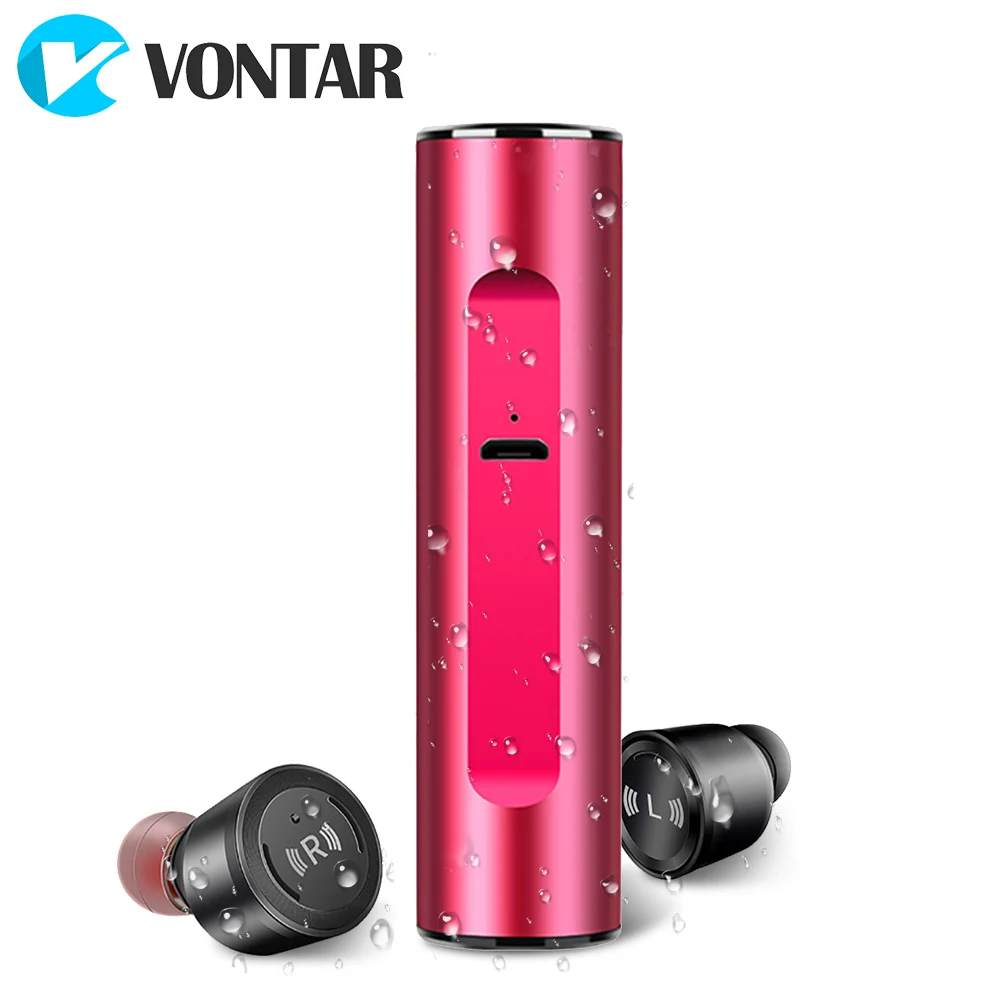 

VONTAR S5 Bluetooth 5.0 TWS Water proof Mini Wireless Ear buds Twins Earphone Headphones With Battery Case Hands Free Headsets