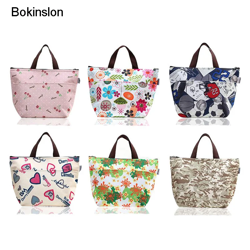 

Bokinslon Woman Lunch Bags Fashion Canvas Mixed Colors Female Small Bags Practical Large Capacity Ladies Handbag