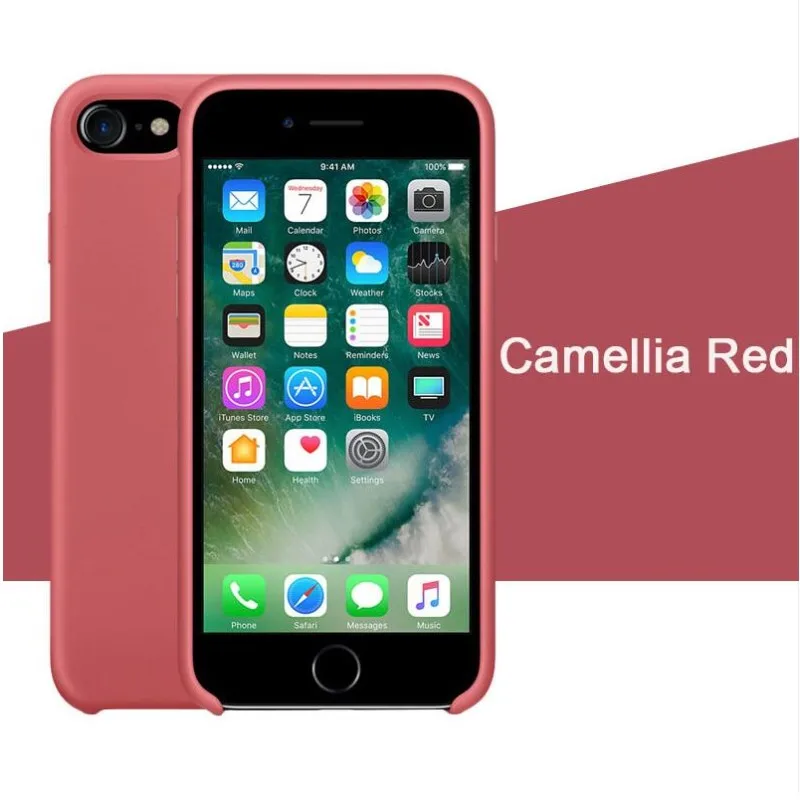 Чехол для iPhone Xs MAX XR X чехол s для Apple iPhone 7 8 6 s Plus 5S SE официальный стиль силиконовый чехол с логотипом - Цвет: Camellia