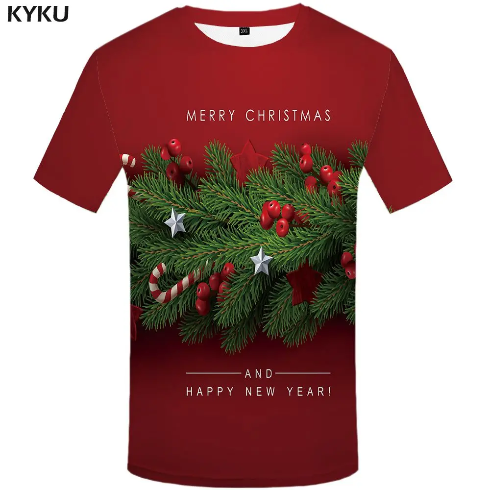 3d футболка, футболки с рождественской елкой, мужские футболки с рождественским принтом, мужские футболки с яблоком, повседневная красная футболка, 3d футболка с счастливым принтом, мужская одежда - Цвет: 3d t shirt 18