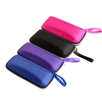 

Rectangle Grid Zipper Eye Glasses Case Hard Eyewear Box Sunglasses Case Colorful