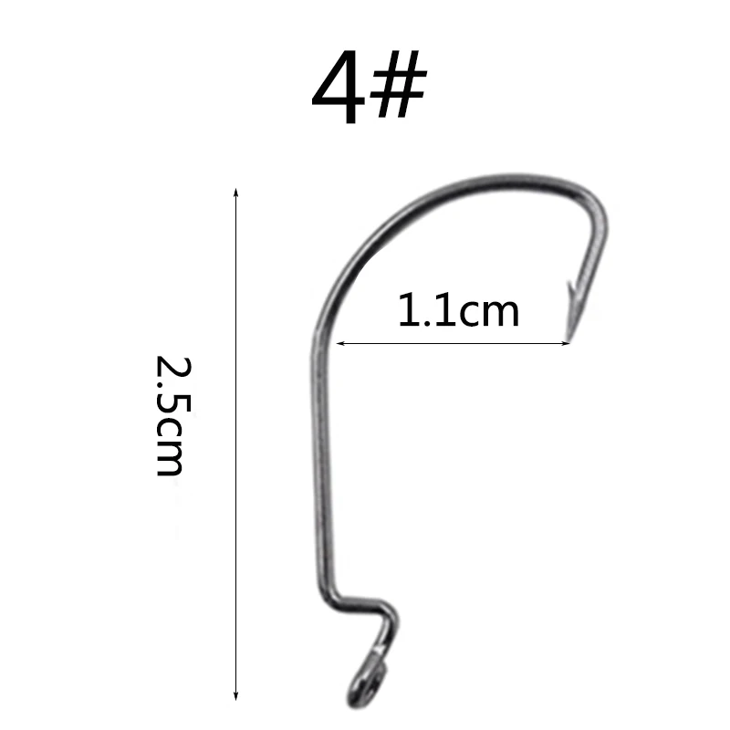 10 шт./лот, рыболовные мягкие крючки для Червяков, Высокоуглеродистая сталь, широкий супер замок, рыболовные крючки, приманка, мягкие крючки, 6#-4/0#, рыболовные снасти - Цвет: 4