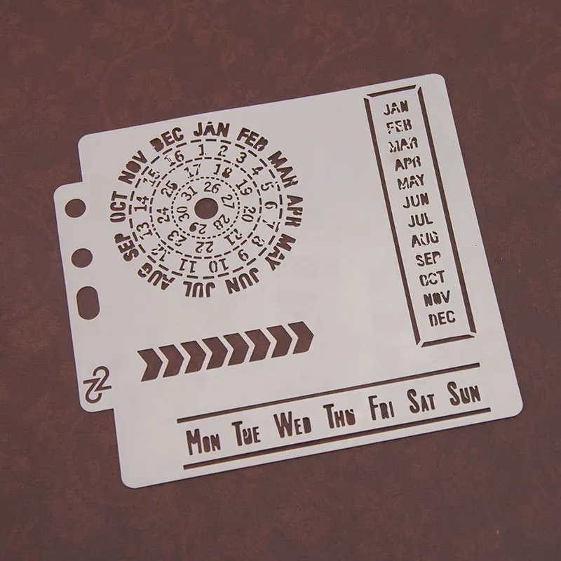 

Clock Months Week Sticker Painting Stencils for Diy Scrapbooking Stamps Home Decor Paper Card Template Decoration Album Crafts