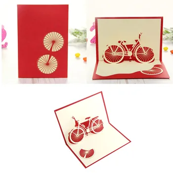 

Bicycle Travel 3D Pop Up Card Happy Birthday Valentine Easter Anniversary Gift