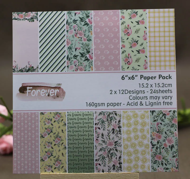 

AlinaCraft 24 sheets 6"X6" forever pattern paper Scrapbooking paper pack handmade craft paper craft Background pad