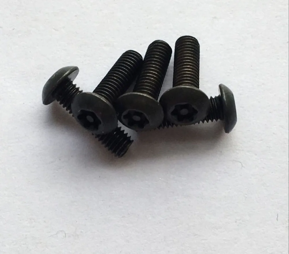 

50PCS M3 Carbon steel black pan head bolts Torx TX Mushroom head Plum Socket with column Semi-round head screws