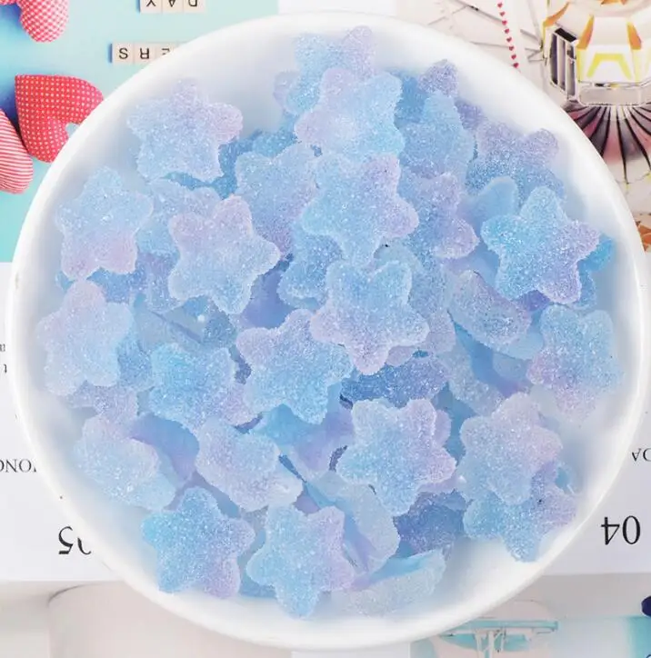 Смола Kawaii с пятиконечными звездами смолы кабошон плоской задней поверхностью