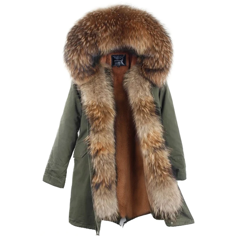 

2018 Winter Parka fur hood winter jacket women parkas natural real fur coat for women thick soft lining abrigos de piel mujer