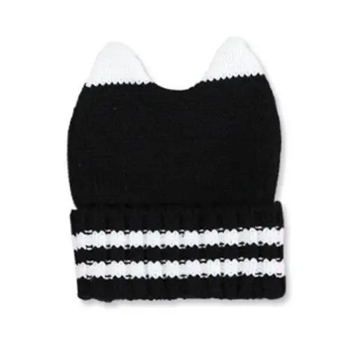 LOCOMO Women Girl Cute Devil Horn Cat Ear Slouchy Knit Beanie Hat Cap FAF033