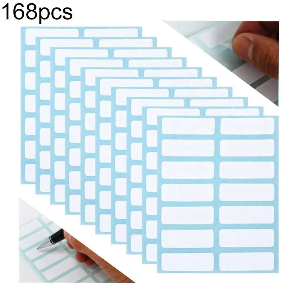 

168Pcs Self-adhesive Labels Blank Name Number Sticker Student Office Stationery Strong Viscosity