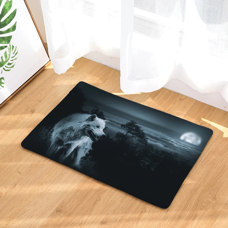  Cross-border law Laiwu 3d printing carpet Wolf bedroom home living room carpet cartoon printing mat