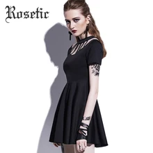 Rosetic Gothic font b Dress b font Women Black Hollow Backless font b Summer b font