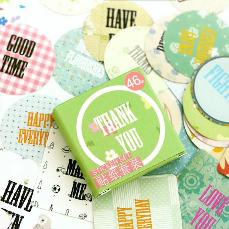 

Blessings Boxed Sticker Stationery Phone Album Stickers DIY Handbook Scrapbook Diary Stamp Label Stick Office School Supplies