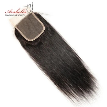 

Brazilian Straight Lace Closure 4x4 Lace Closure Straight Remy Hair 100% Human Hair Arabella Pre Plucked Lace Closure