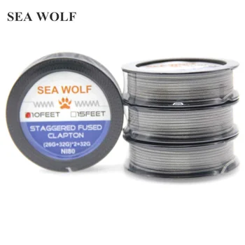 

SEA WOLF Original NI80 10ft/roll STAGGERED FUSED CLAPTON wire For Electronic cigarette RDA RBA Rebuildable Atomizer Heating Wire