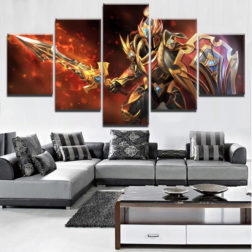 Printed Popular Posters 5 Set DOTA 2 Game Modular Pictures Popular Canvas Painting Bedroom Modern H