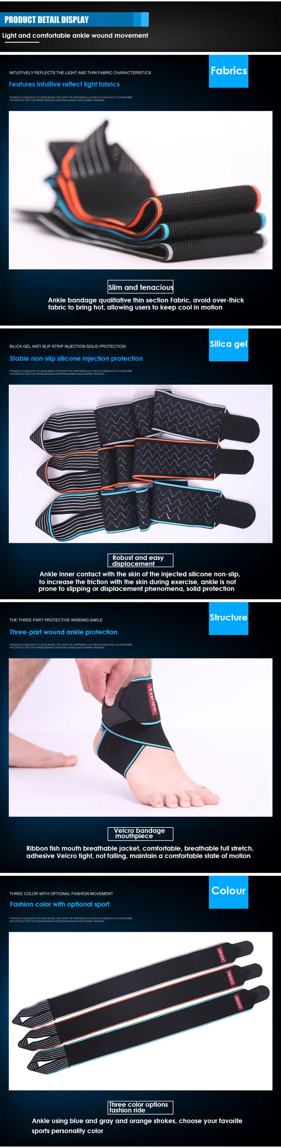 AOLIKES 1Pcsเท้าข้อเท้าสนับสนุนProtectorป้องกันรั้งGuardกีฬาGymถุงเท้าWrapวิ่งบาดเจ็บSprainป้องกันPad