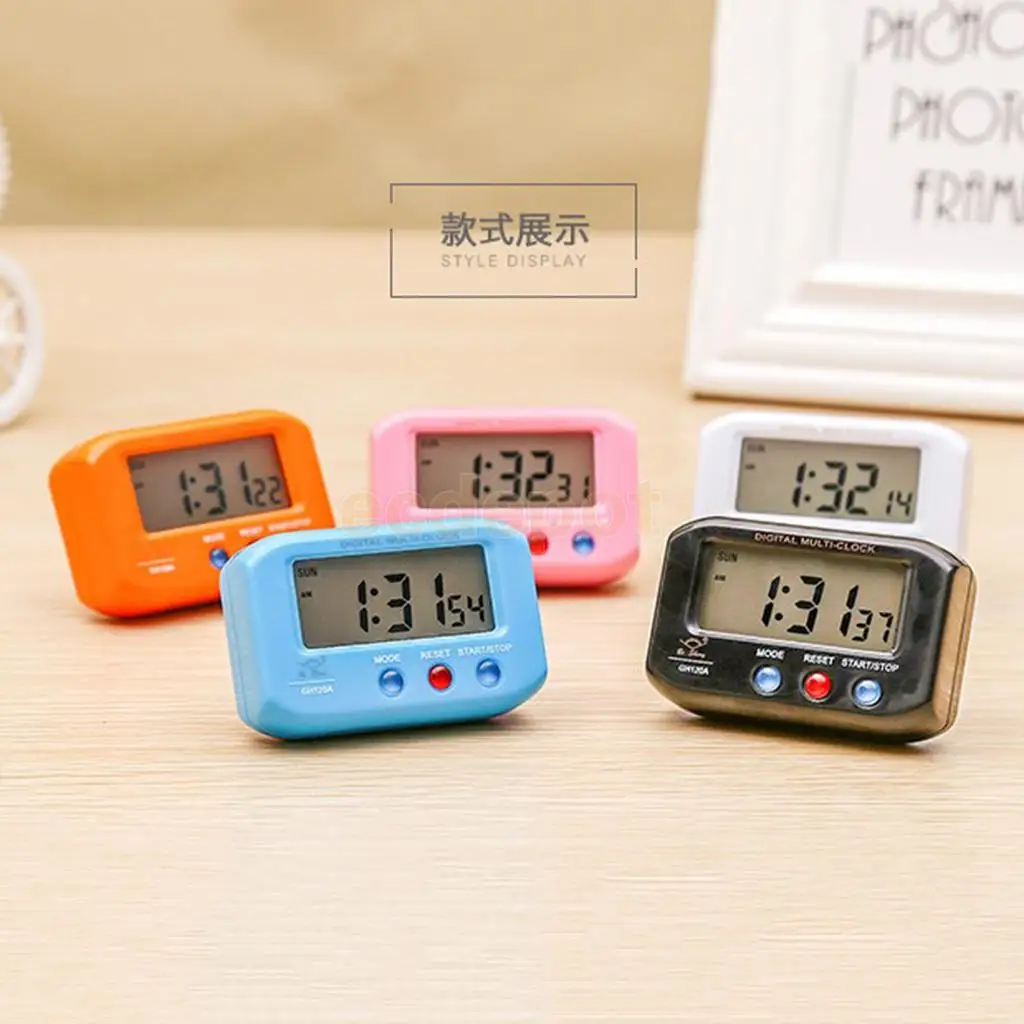 Mini Digital Car Auto Vehical Interior Dashboard Clock Battery Powered Travel Size Clock