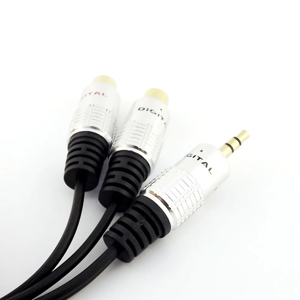 1 шт. 3 5 мм штекер стерео в 2 Twin RCA Phono гнездо AV аудио адаптер кабель 25 см|plug stereo|rca
