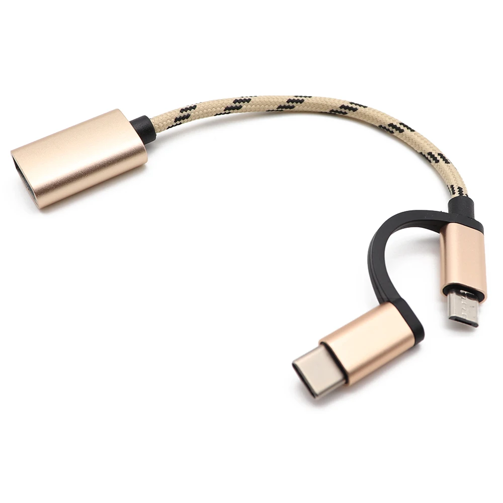 2 в 1 OTG адаптер USB Type C + Micro USB|Переходники и адаптеры| |