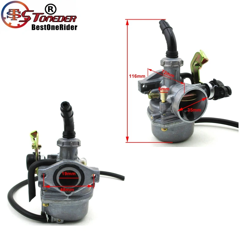 Stoneder 19 мм Carb высоковольтный провод Keihin дроссель карбюратор PZ19 для Lifan YX 50cc 70cc 90cc 110cc двигателя Go Kart квадроцикл ATV