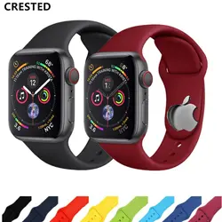 Хохлатый силиконовый ремешок для Apple watch band 3 4 iwatch band 38 мм/42 мм 40 мм/44 мм correa pulseira спортивный браслет аксессуары для часов