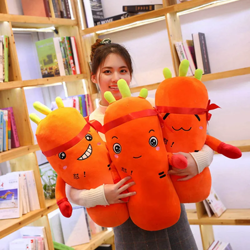 65-95CM Cartoon Sports Boxing Carrot Plush Toy Cute Simulation Vegetable Pillow Dolls Stuffed Soft Toys For Children Gift | Игрушки и