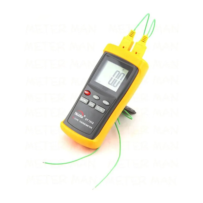 Digital LCD Industrial Thermometer Two Channel 1370C 2498F K-Type Digital Thermocouple Sensor DT1312