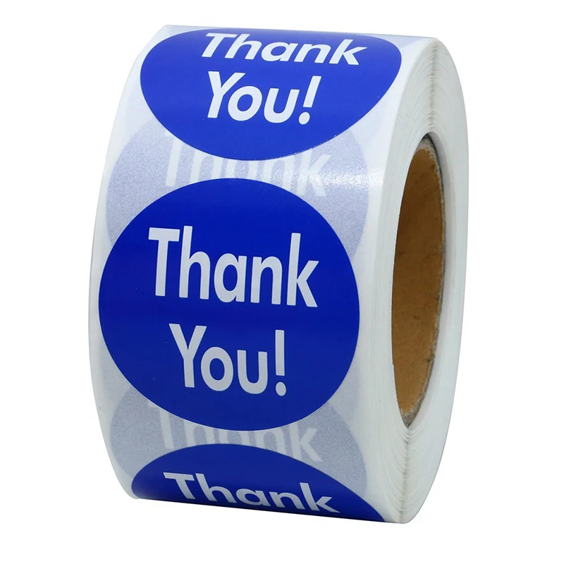 2" 500PCS Round Thank You! Stickers Self adhesive Removable Labels Peel