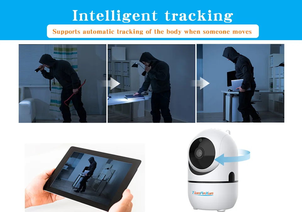 Câmera Wi-fi Mini Câmera ip 1080p Ycc365 Tiananxun Nuvem sem Fio da Segurança Home Auto Tracking Wi-fi Câmeras de Vigilância Cctv 4 sem fio rastreamento automático wi-fi cctv câmeras vigilância