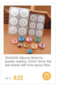 SNASAN силиконовые формы для ювелирных изделий с отверстием Большие Подвески Смола эпоксидная силиконовая форма ручной работы инструмент