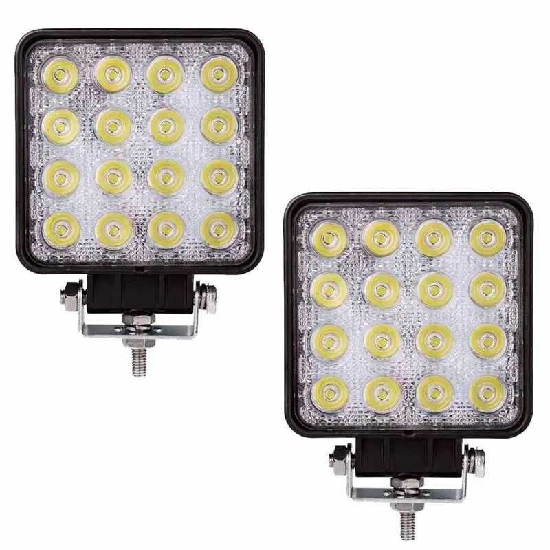 

2 pcs 48W 6000k LED Spot Beam Square Work Lights Lamp Tractor SUV Truck 4WD 12V 24V
