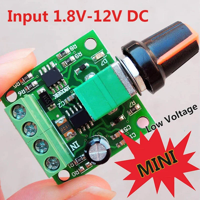 6Pcs 1.8V 3V 5V 6V 12V 2A 30W Low Voltage DC Motor Speed Controller PWM 1803BK 1803B Adjustable Driver Switch